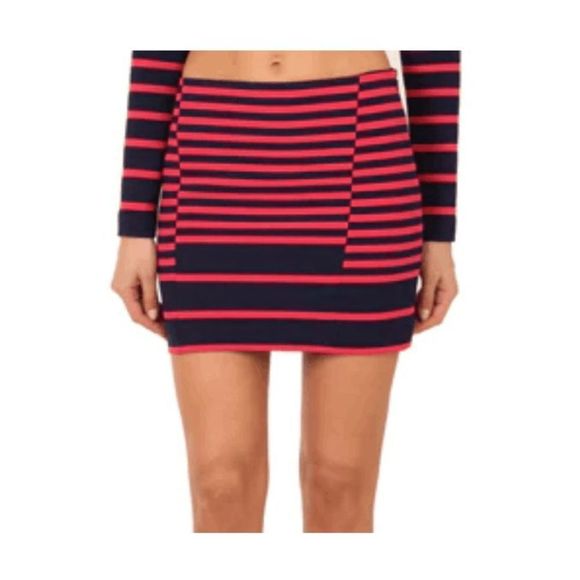 THAKOON ADDITION 🐾 NWT STRIPED MINI SKIRT Pink Blue Stripe Size 4, MSRP $350 - Picture 1 of 7